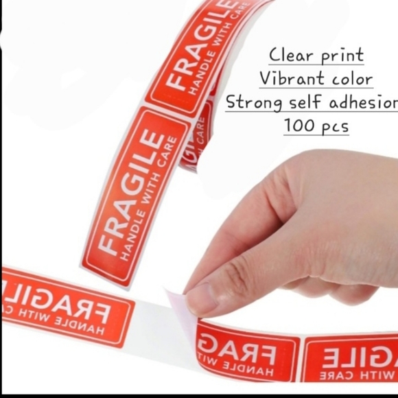 FRAGILE Handle w/Care 100 Count Mailing Shipping Moving Stickers NWT - Picture 3 of 12
